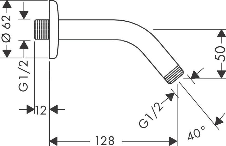 Кронштейн верхнього душу HANSGROHE 27411000 13784 фото