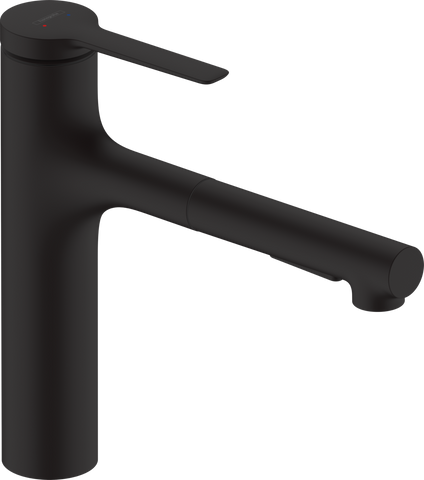 Змішувач з витяжним душем для кухонної мийки HANSGROHE ZESIS M33 74801670, чорний матовий 92447 фото