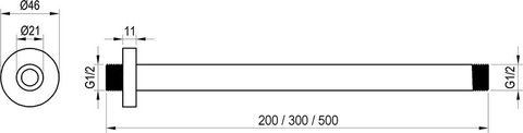 703.00 Кронштейн для верхнього душу, 20 см X07P178 фото