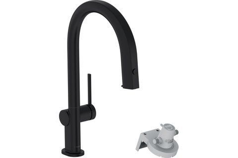 Змішувач Aqittura M91 FilterSystem 210 1jet pull-out кухонний (76803670) Matt Black NAVARA52902 фото