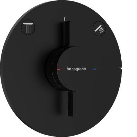 Змішувач прихованого монтажу для душу Hansgrohe DuoTurn S 75418670 на 2 споживачі, чорний матовий (зовнішня частина) 539573 фото