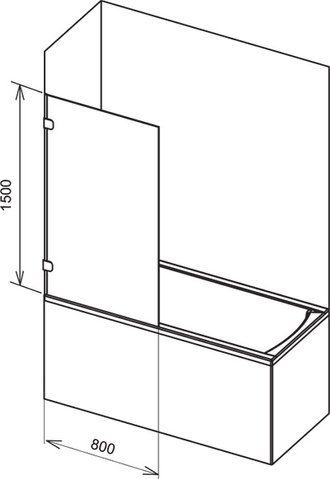 Штора для ванни BVS1- 80 Хром TRANSPARENT 7U840A00Z1 фото