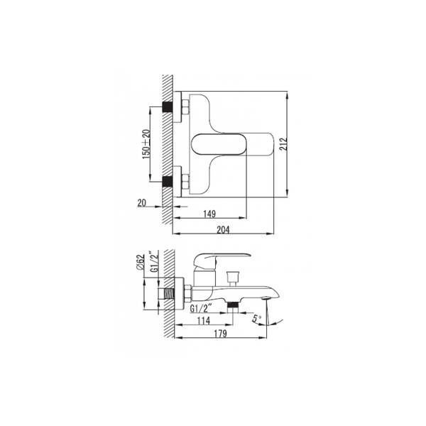 Змішувач для ванни Devit Iven 43113141 289765 фото
