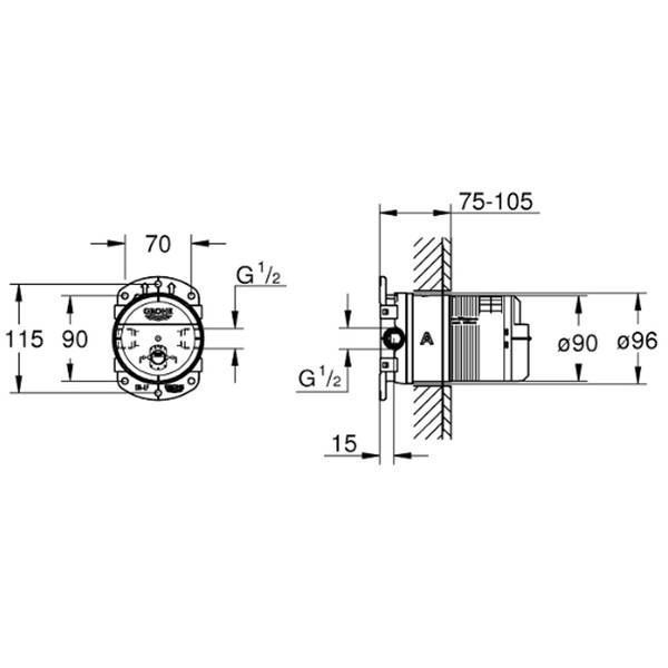 Прихована частина для верхнього душу Grohe Rainshower 26483000 401934 фото