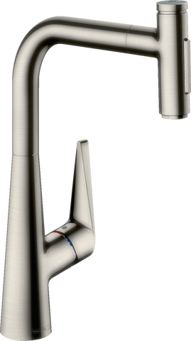 Змішувач для кухонної мийки з висувним душем HANSGROHE TALIS SELECT M51 73867800, нержавіюча сталь 71424 фото