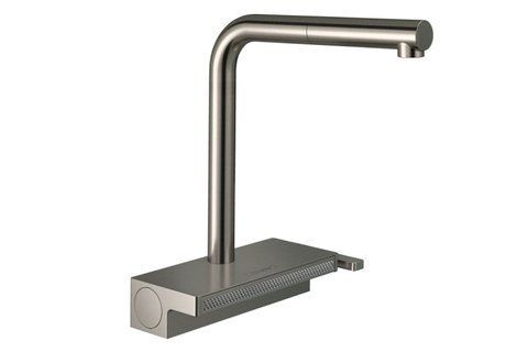 Змішувач Aquno Select M81 250 2jet кухонний з витяжним виливом Sbox (73830800) Stainless Steel NAVARA37127 фото