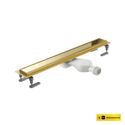 Трап лінійний 70 см з декоративною решіткою золото Excellent Stilio INEX.1515.700.R.GL фото