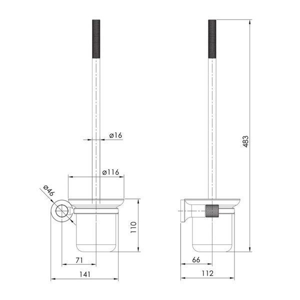 Щітка для унітаза IMPRESE BRENTA ZMK091908260, графіт 71223 фото