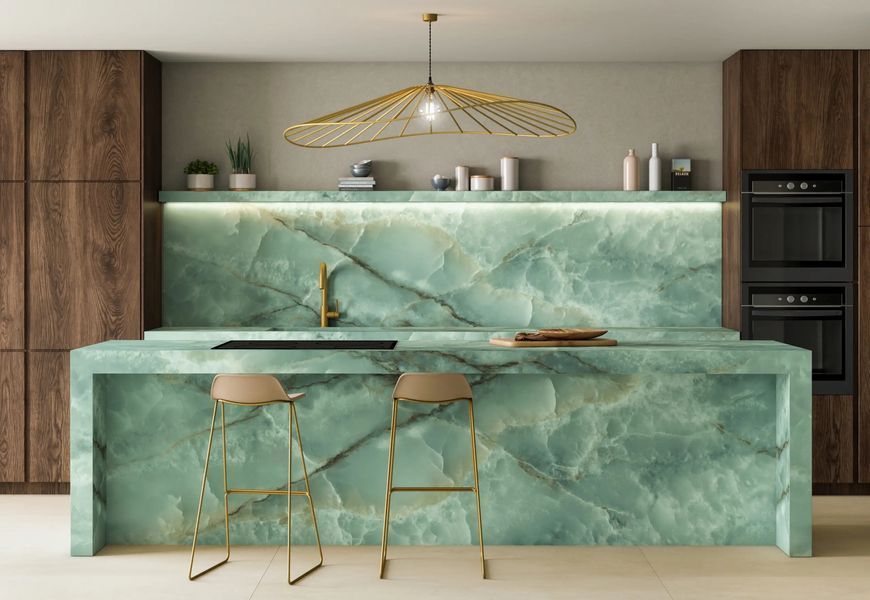 Керамограніт Ascale 3200x1600x12 Onice Seagreen 63271 фото
