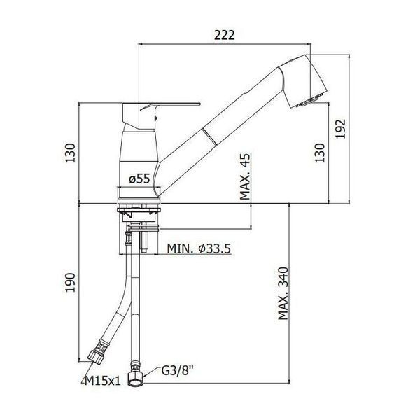 Змішувач для кухні PAFFONI LIME LM183CR 800000008218 фото