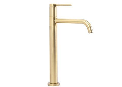 Змішувач для Умивальника Rea Lugano Slim Brush Gold High REA-B4420 25739 фото
