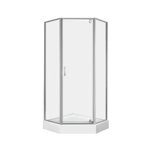 Набір Qtap душова кабіна Leo CRM10995-AC6 Clear 2020x900x900 мм + піддон Diamond 309912 90x90x12 см з сифоном SD00048935 фото