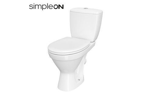 Унітаз-компакт CERSANIA SIMPLE 705 011 K119-001, 3/6 л, горизонтальний злив, нижній підвід + сидіння дюропластове Slim (тонке) повільнопадаюче NAVARA42467 фото