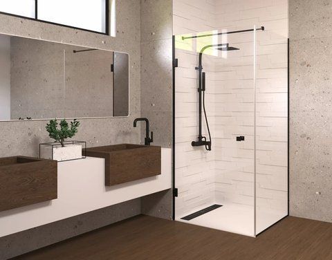 Душова кабіна WAVE GLASS MARIN 800x800, скло прозоре, профіль чорний матовий 800001158 фото