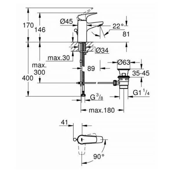 Змішувач для раковини Grohe Start Flow 23769000 515190 фото