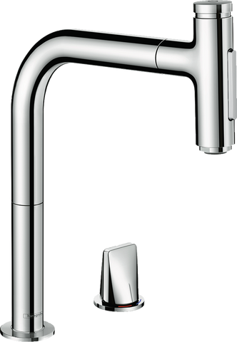 Змішувач для кухонної мийки з висувним душем HANSGROHE METRIS 73818000 84927 фото