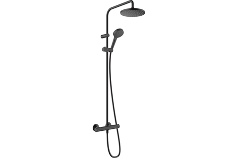Душова система Vernis Blend Showerpipe 200 1jet з термостатом Matt Black (26276670) NAVARA45546 фото