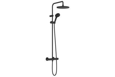 Душова система Vernis Blend Showerpipe 240 1jet EcoSmart з термостатом, Matt Black (26428670) NAVARA52641 фото