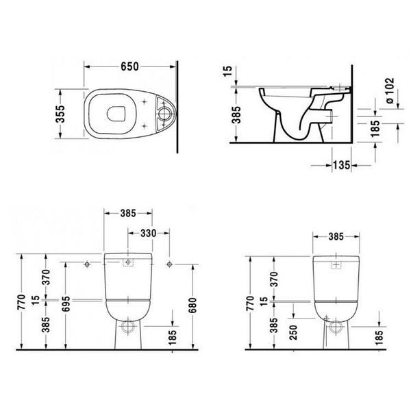 Бачок унітаза DURAVIT D-CODE 927000004 4898 фото