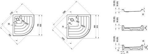Піддон RONDA 80 PU-R A204001120 фото