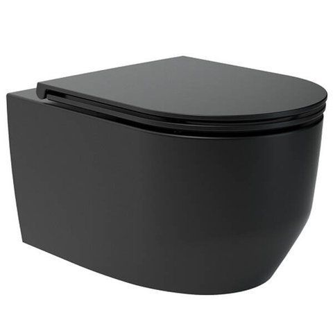 Унітаз підвісний Devit Art 3.0 3030140B безобідковий з кришкою soft-close, Vortex Flush, чорний мат 550984 фото