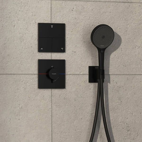 Перемикач режимів прихованого монтажу для душу Hansgrohe ShowerSelect Comfort E 15573670 на 3 режими, чорний матовий 539554 фото