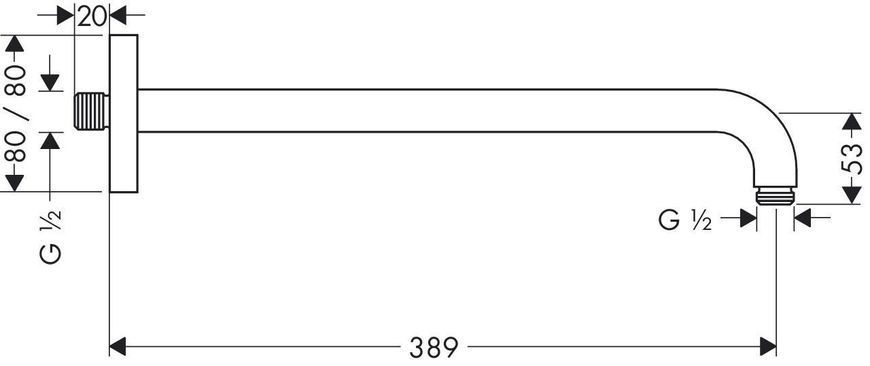 Кронштейн для верхнього душу HANSGROHE CROMA SELECT E 27446000 46784 фото
