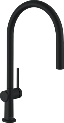 Змішувач для кухонної мийки з висувним душем HANSGROHE TALIS M54 72802670, чорний матовий 95639 фото