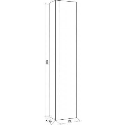 Пенал для ванної кімнати NORWAY EOS M200700, 1700х350х222, білий 80000002200 фото